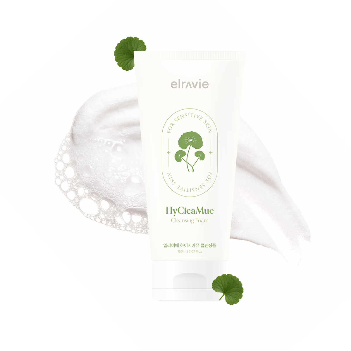 Sữa rửa mặt làm dịu Elravie HyCicaMue Foam